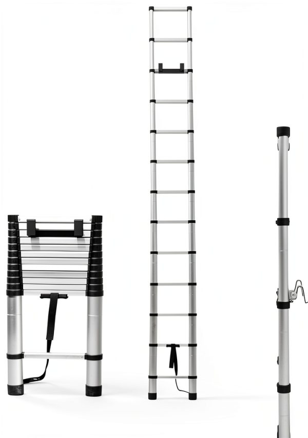 SROODTUO Telescoping Ladder Aluminum 12.5 ft RV Use-0
