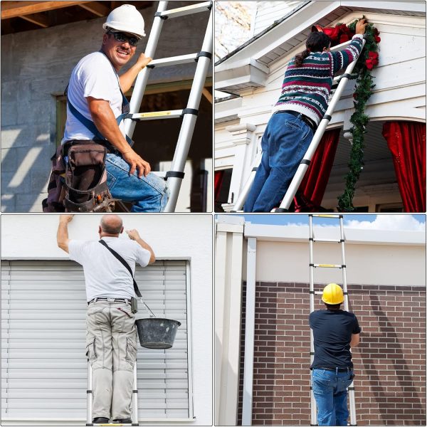 YA MI Telescoping Ladder Aluminum Portable Heavy Duty-5