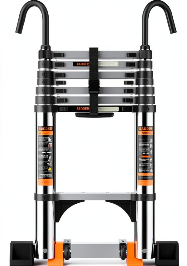 JIASHCHE Telescoping Ladder Stainless Steel 330lb Capacity-0