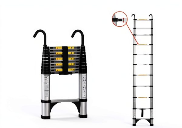 KZEBRA Telescoping Ladder Aluminum Portable 12.5 FT-1