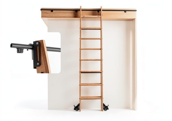 HARDJULAN Telescoping Ladder Track Kit Aluminum Lightweight-5