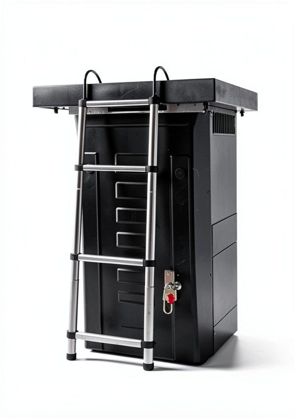 Bowoshen Aluminum Telescoping Ladder Silver Portable Durable-7