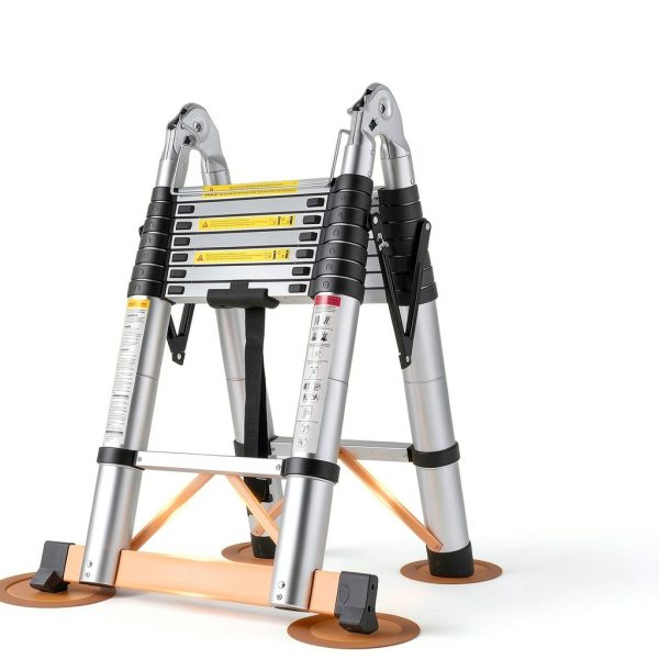 Soctone Telescoping Ladder Aluminum Cordless 16.5FT A Frame-1