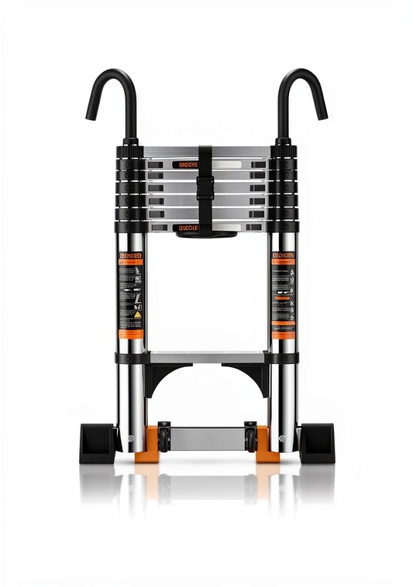 JIASHCHE Telescoping Ladder Stainless Steel 330lb Capacity-3