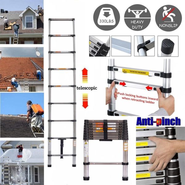 Qimu Stainless Steel Extension Ladder Portable Telescopic-1