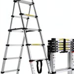 Qimu Stainless Steel Extension Ladder Aluminum Lightweight-0