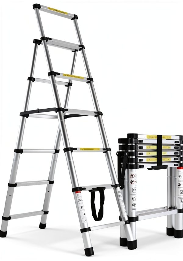 Qimu Stainless Steel Extension Ladder Aluminum Lightweight-0
