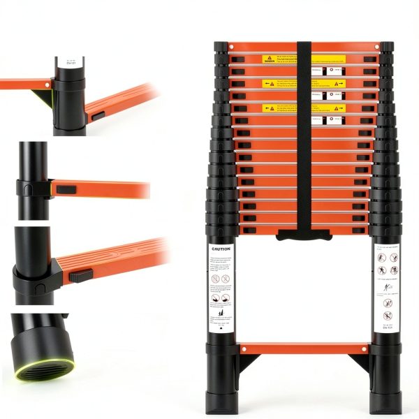 DIAMONDFORGE Telescoping Ladder Aluminum Portable Extendable-2