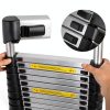 Bowoshen Aluminum Telescoping Ladder Silver Portable Durable-4