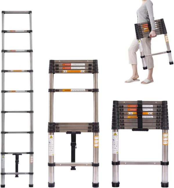 Qimu Stainless Steel Extension Ladder Portable Telescopic-0