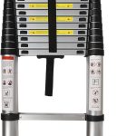 LiGuVCY Telescoping Ladder Aluminum Adjustable Height Home-0
