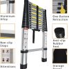 LiGuVCY Telescoping Ladder Aluminum Adjustable Height Home-2