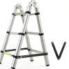 Soctone Telescoping Ladder Aluminum Cordless 16.5FT A Frame-2