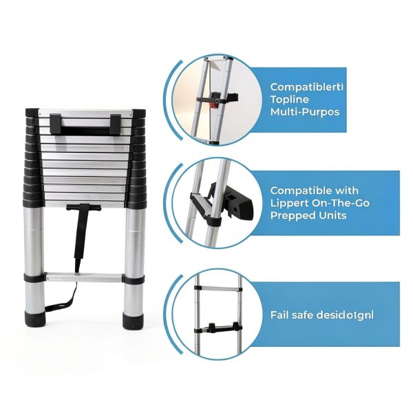 SROODTUO Telescoping Ladder Aluminum 12.5 ft RV Use-2