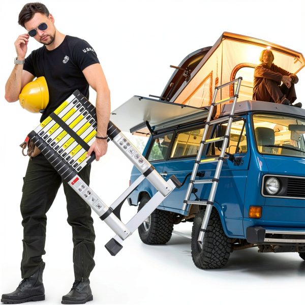 ARCHOM Telescoping Ladder Aluminum Extendable Portable EN131-8