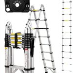 Soctone Telescoping Ladder Aluminum Cordless 16.5FT A Frame-0