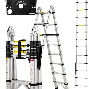 Soctone Telescoping Ladder Aluminum Cordless 16.5FT A Frame-0