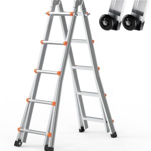 VEVOR Aluminum Extension Ladder Collapsible 330lb Load-0