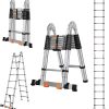 DEZEX Telescoping Ladder Stainless Steel Extendable A Frame-0
