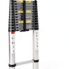Bowoshen Aluminum Telescoping Ladder Silver Portable Durable-8