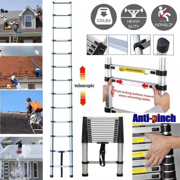 Qimu Stainless Steel Extension Ladder Portable Telescopic-1