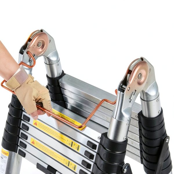 Soctone Telescoping Ladder Aluminum Cordless 16.5FT A Frame-4