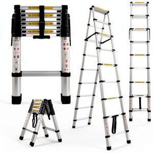 MAOHELAD Telescoping Ladder Aluminum Lightweight 330lb-0