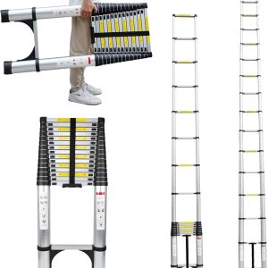 OBAITURI Telescoping Ladder Aluminum Lightweight Foldable-0