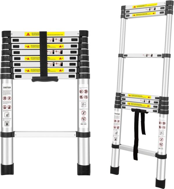YA MI Telescoping Ladder Aluminum Portable Heavy Duty-0