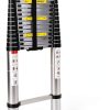 Bowoshen Aluminum Telescoping Ladder Silver Portable Durable-8