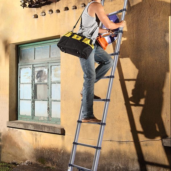 Qimu Stainless Steel Extension Ladder Portable Telescopic-5