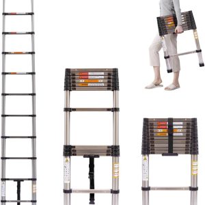 Qimu Stainless Steel Extension Ladder Portable Telescopic-0