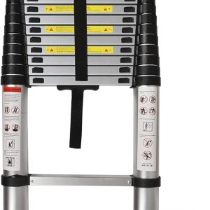 LiGuVCY Telescoping Ladder Aluminum Adjustable Height-0