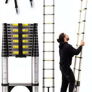 KZEBRA Telescoping Ladder Aluminum Portable 12.5 FT-0