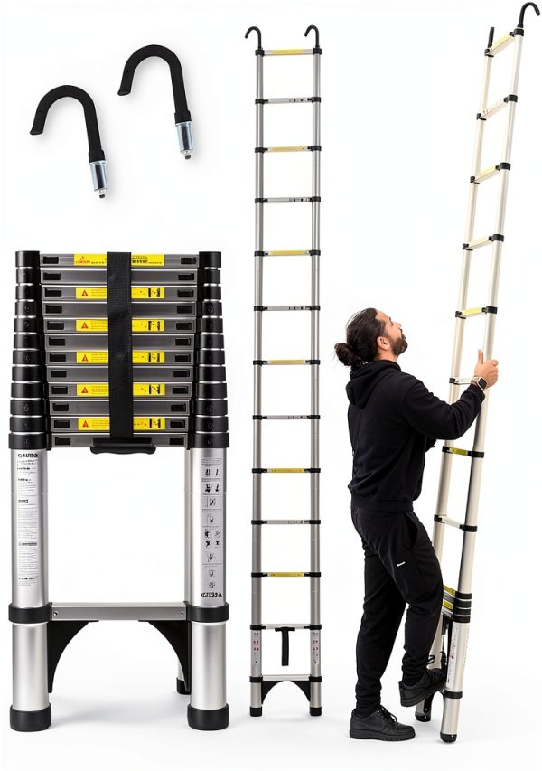KZEBRA Telescoping Ladder Aluminum Portable 12.5 FT-0