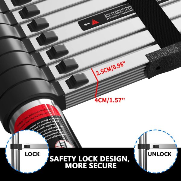 Qimu Stainless Steel Extension Ladder Portable Telescopic-2