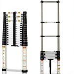 RIKADE Telescopic Ladder Aluminum Portable 330lb Capacity-0