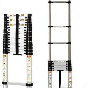 RIKADE Telescopic Ladder Aluminum Portable 330lb Capacity-0
