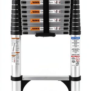 Soctone Telescoping Ladder Aluminum 330lb Load 10.5ft Height-0