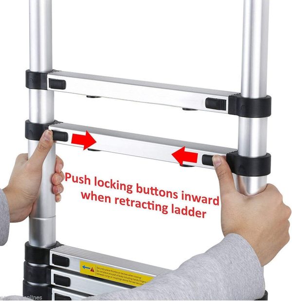 YA MI Telescoping Ladder Aluminum Portable Heavy Duty-3