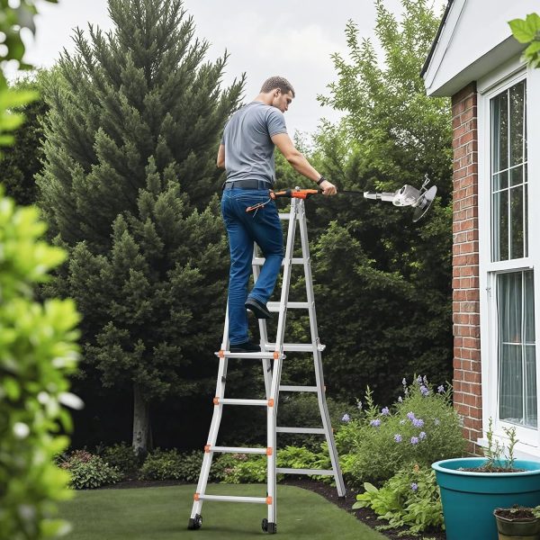 VEVOR Aluminum Extension Ladder Collapsible 330lb Load-7