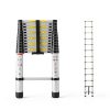 Yesker Aluminum Telescoping Ladder Silver Black Durable-1