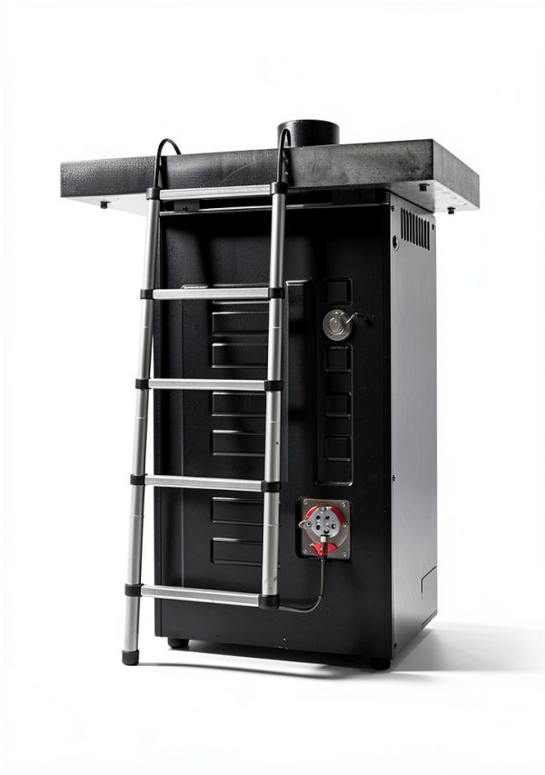 Bowoshen Aluminum Telescoping Ladder Silver Portable Durable-7