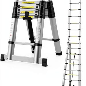 Jupitor Telescoping Ladder Aluminum 16 Feet 330 Pound-0
