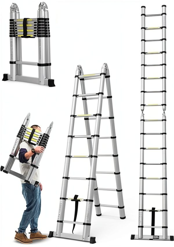 Qimu Aluminum Collapsible Ladder Durable Portable Home Tool-0