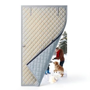 HOMWMPA Thermal Insulated Door Curtain Gray 39x82 for 36x80 Doors-0