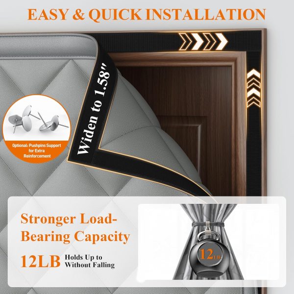 MAGZO Magnetic Thermal Insulated Door Curtain Gray 32x80 Blanket-7