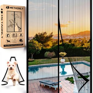 MAGNETIC SCREEN DOOR METAONLY Polyester Mesh Black 34x82 Fit-0