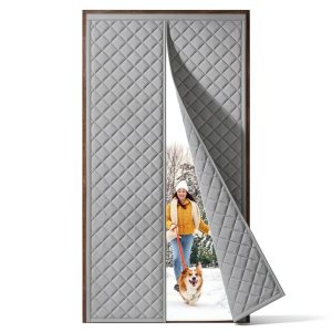 Magnetic Thermal Door Curtain HADOR Oxford Fabric 36x80 Gray-0