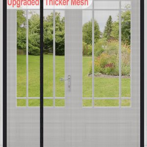 Okayavo Magnetic Screen Door for Sliding Doors 74.8" x 81" Black-0